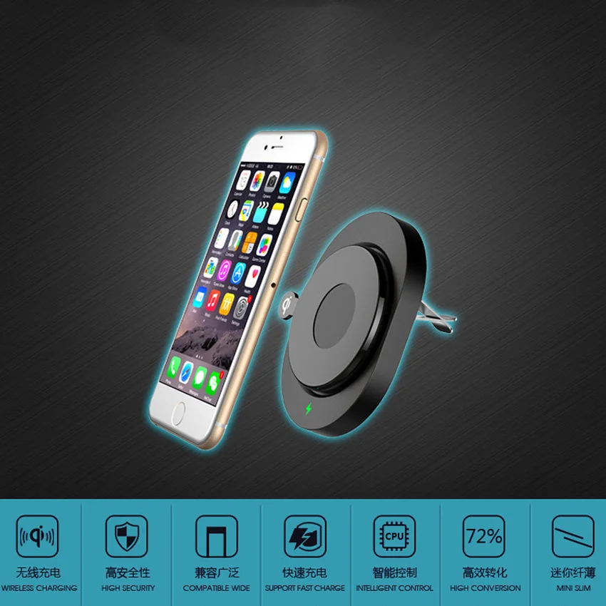 Vacuum Car phone holder QI Wireless charger for iphone x xs max 8 samsung s9 s8 s7 note9 fast charging support telephone voiture | Мобильные