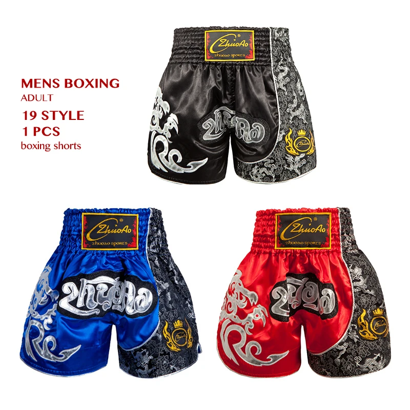 Мужские кикбоксинг MMA Muay Thai шорты для мальчиков тренировочный бой борцовка