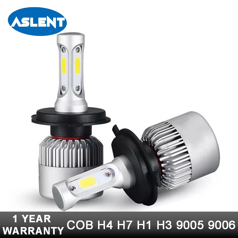 Bombillas LED para faros delanteros de coche, luz antiniebla, S2, H4, H7, H11, 9005, 9006, 12v, 24v, Chips COB, H3, H13, 9004, 9007, 2 uds.