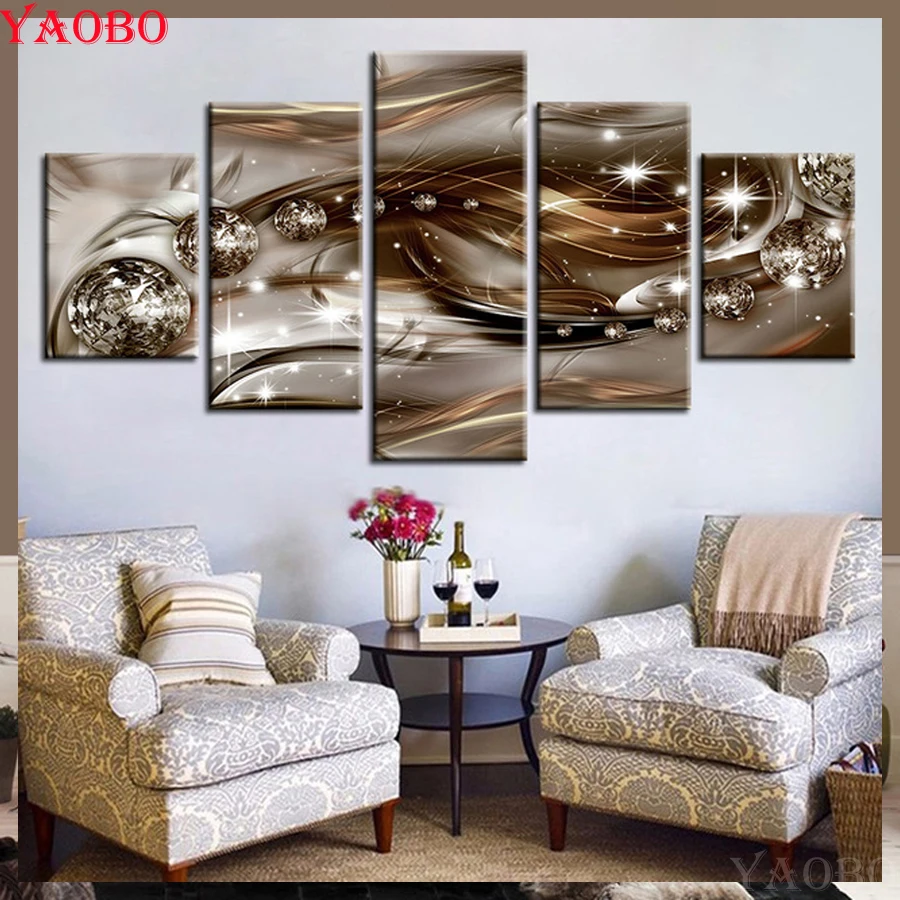 

Абстрактная Алмазная вышивка 5d с вышивкой «сделай сам», Набор для вышивки крестиком, картина стразы, вышивка 5 шт./компл.