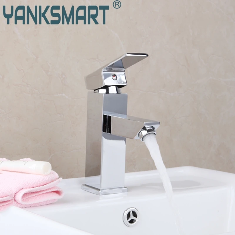 

e-pak YANKSMART Solid Brass Bathroom Basin Faucets Mixer 8348 Deck MountedVanity Sink Mixer Taps Chrome Polished