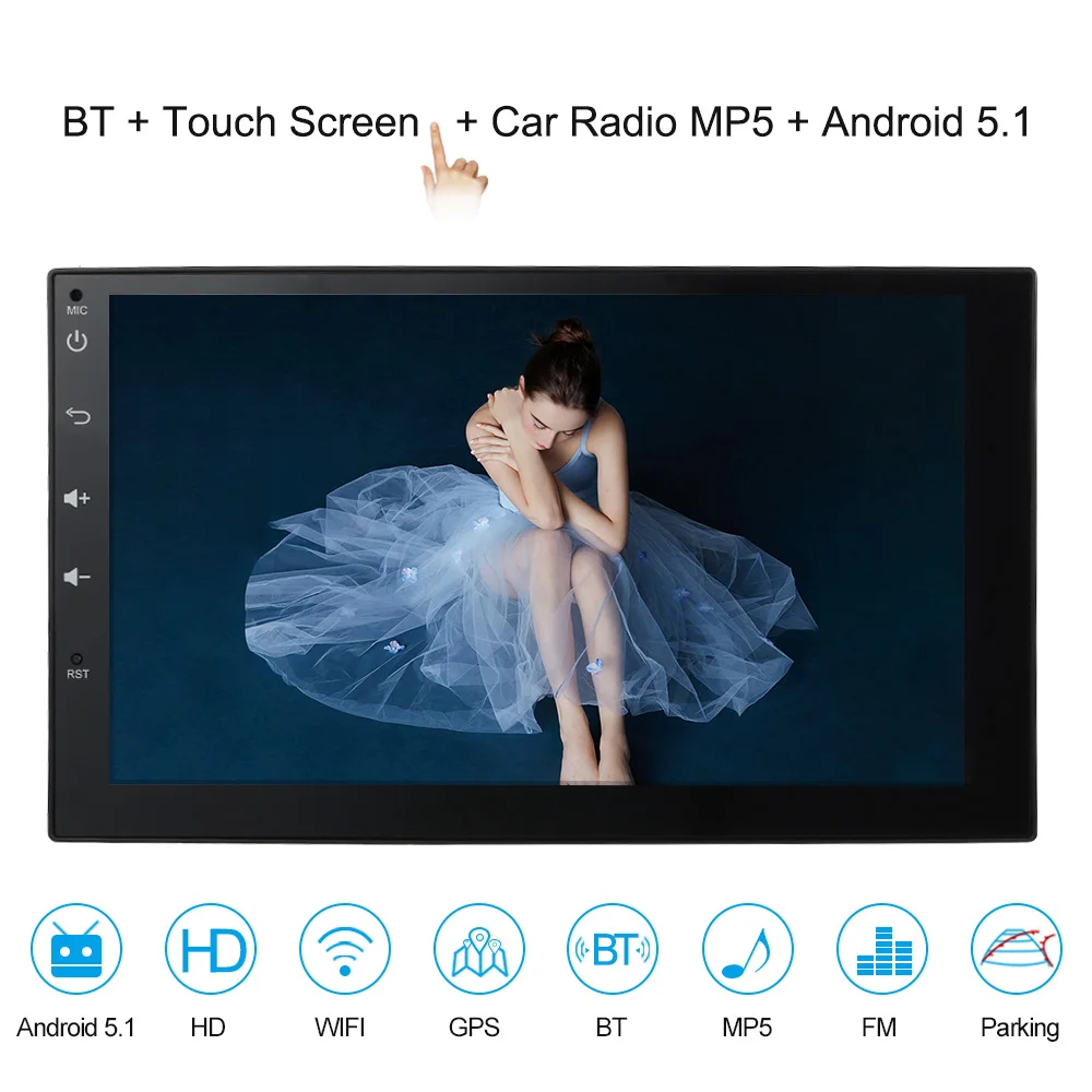 Автомобильный мультимедийный плеер 2 Din Android 5 1 7 '' универсальный Wi Fi GPS