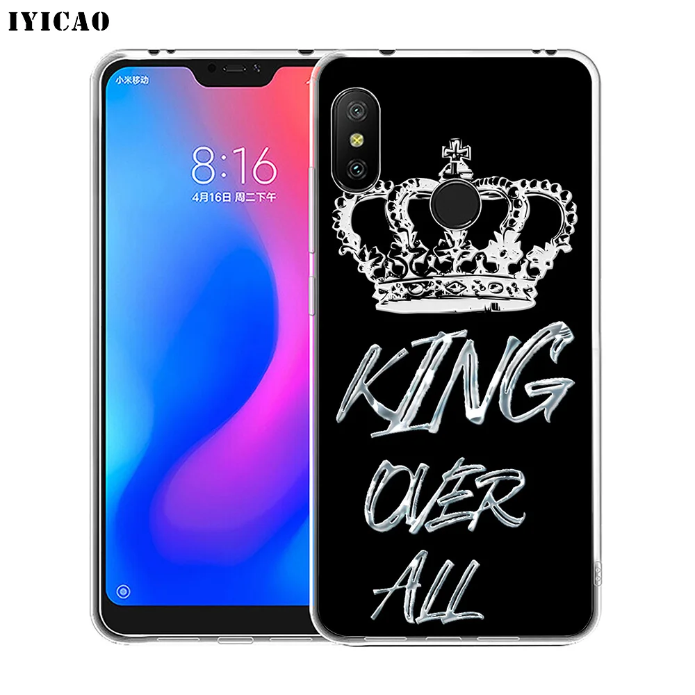 Мягкий силиконовый чехол для телефона IYICAO King Queen Crown Xiaomi Redmi 4A 5A 6A Note 7 6 5 Pro Plus 4X Prime |