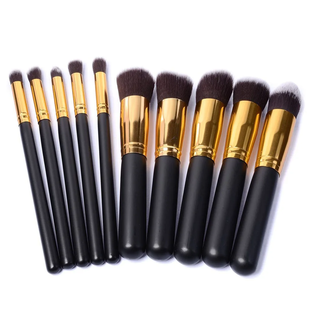 

10 Pieces Black/Golden Makeup Brushes Make Up Brushes Beauty Brush Pincel Maquiagem Profissional Maquillaje Pinceaux Maquillage