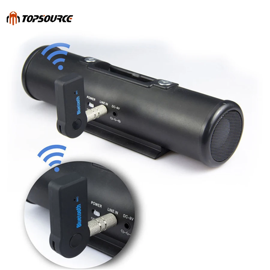TOPSOURCE Handfree Car Bluetooth Music Receiver Universal 3.5mm Streaming A2DP Wireless Auto AUX Audio Adapter With Mic For Phon |