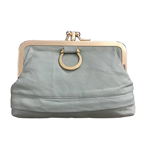 034GrayBlue BELLO TUTTI, Женский мини кошелек для монет, натуральная кожа, дизайн, кошелек для леди, с металлической застежкой, кошелек для мелочи, повседневная сумка - Цвет: 034GrayBlue