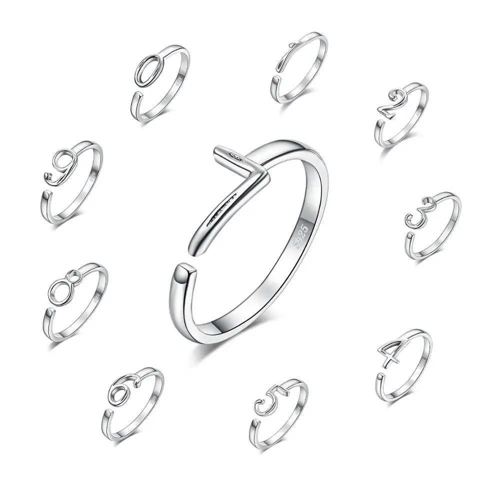 JewelryPalace Открытое кольцо для Для женщин счастливое число 0 до 9 рождения Юбилей 925