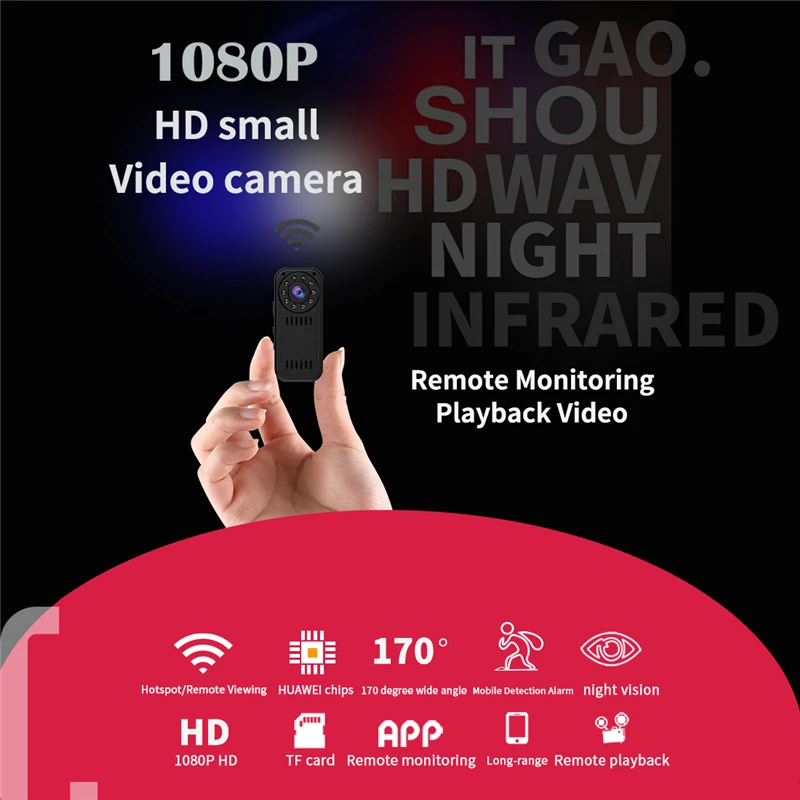 1080 P WI FI мини Камера сигнализации Беспроводной няня часы P2P IP/AP безопасности
