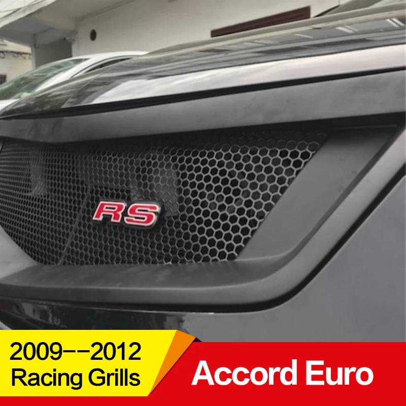 Использовать для Honda Accord евро MK8 гоночные Грили 2009 10 11 12 лет углеродное волокно рефитт передний центр гоночная решетка крышка аксессуары