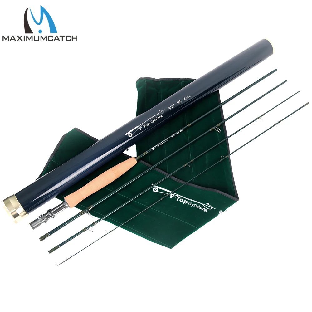 Maximumcatch Fly Rod 40T+ 46T SK углеродное быстрое действие AAAA пробковая ручка с алюминиевой трубкой Удочка 5/6/8WT 9FT