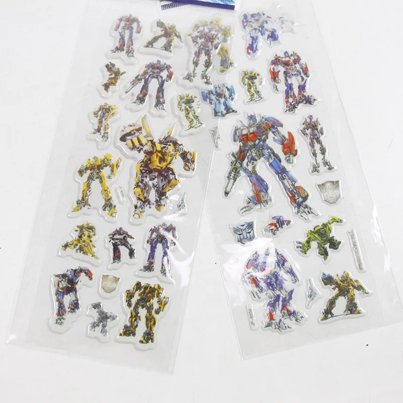 6pcs Transformers Toys Stickers Car Movie Bumblebee Optimus Prime Shatter Grimlock PVC Waterproof Sticker for Children Room - купить по