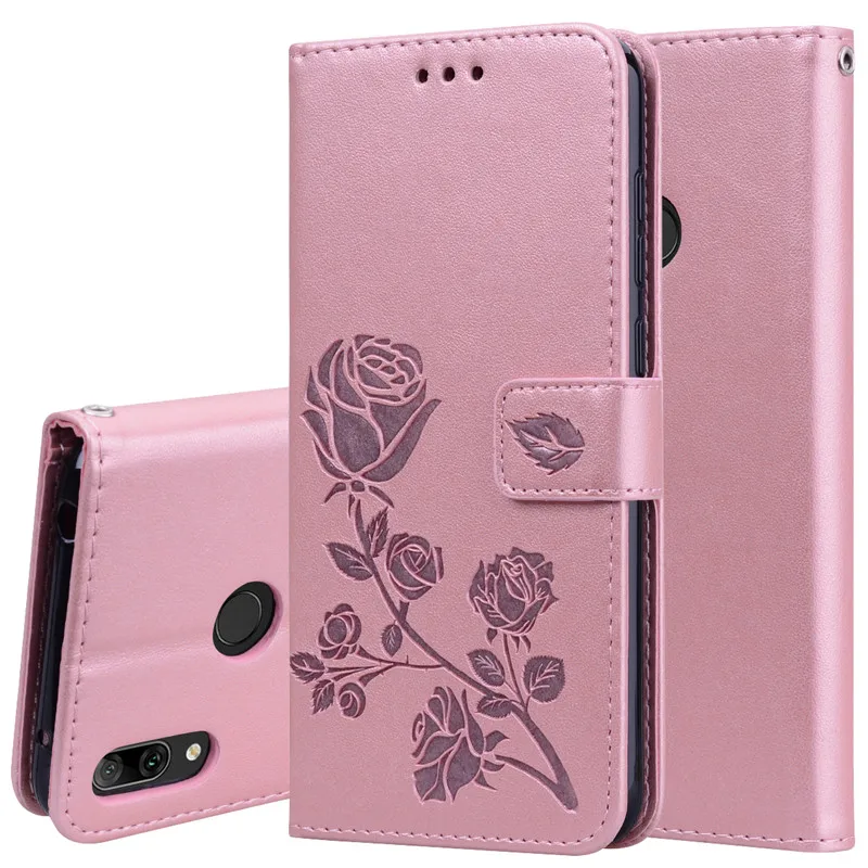 FLYKYLIN Rose Case For Huawei Y7 2019 Cases Prime Y 7 Coque on Leather Wallet Flip Back Cover Phone Fundas | Мобильные телефоны и