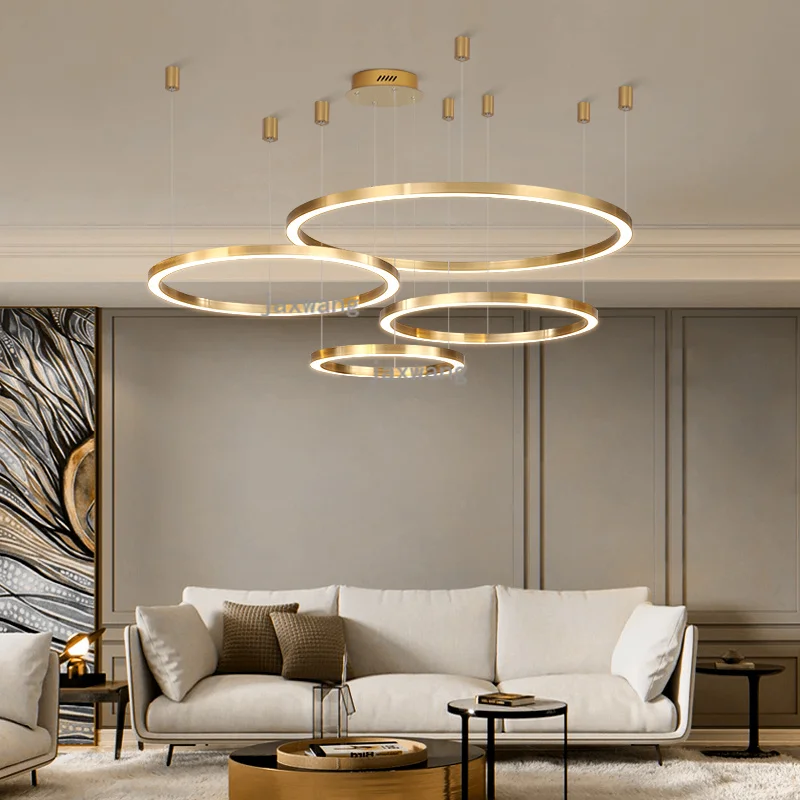Postmodern Luxury pendant lights Brief 2019 New Nordic Style Art hanglamp Creative ring Living Room lustre lamp lighting |
