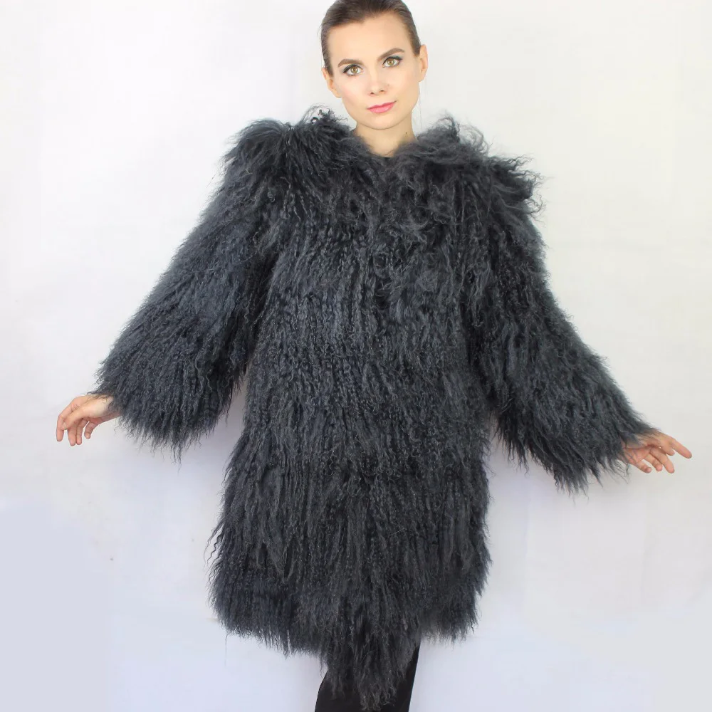 Linhaoshengyue Winter Warm Fashion 100% Natural Tan Sheep Fur Women Coat Freeshipping | Женская одежда