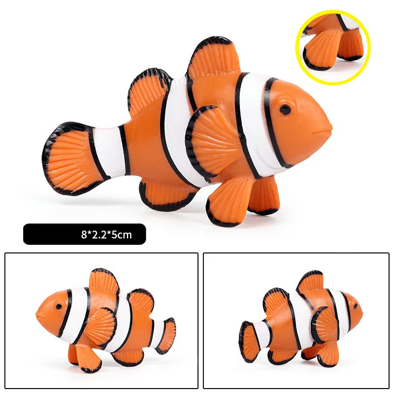 Yandex 3D Ocean World 8CM PVC Seabed Biological Animal Model Clownfish Collection Decoration Children's Toys Gifts | Игрушки и хобби