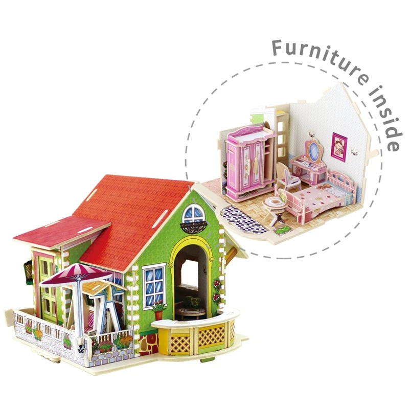 Robud кукла для спальни мебель дома внутри деревянная Сборка Кукольный домик