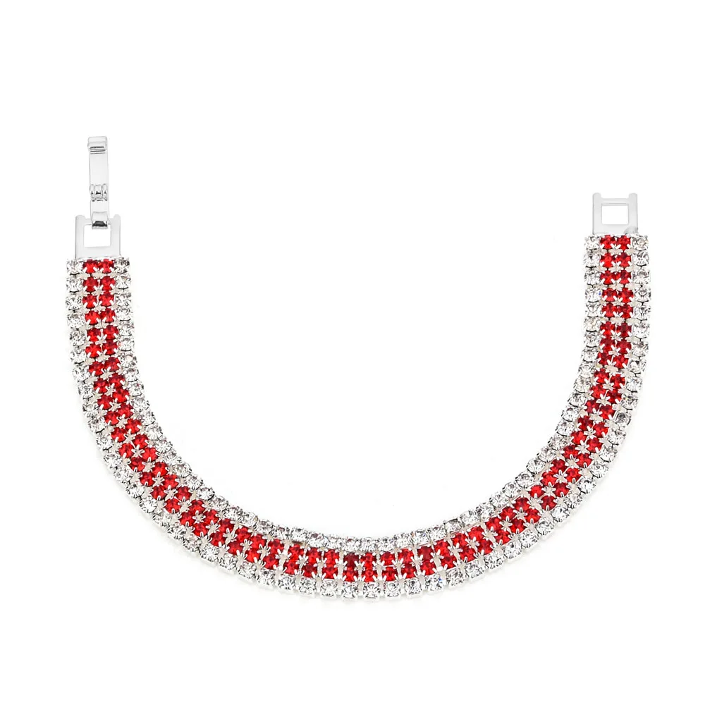 LUBINGSHINE pulseira feminina, разноцветные женские браслеты с кристаллами, свадебные ювелирные изделия, стразы, браслет на запястье - Окраска металла: F