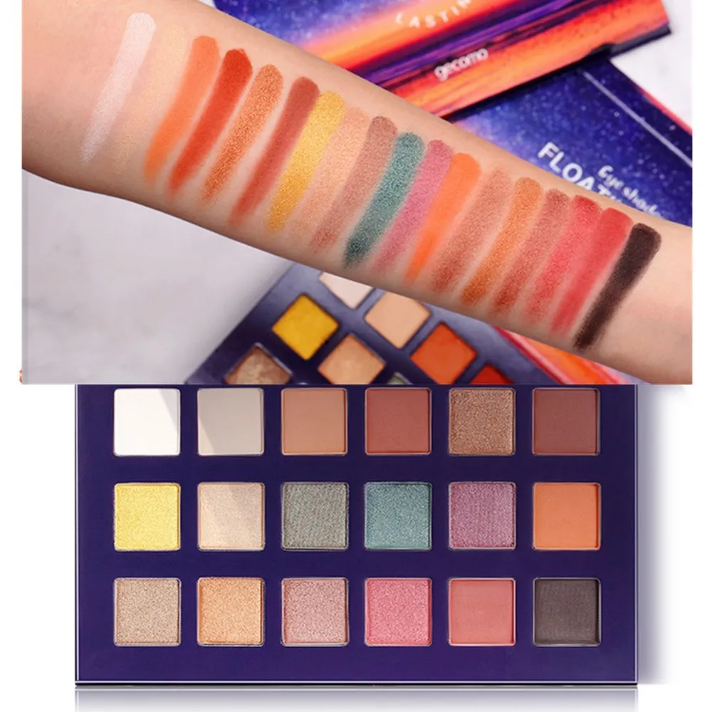 Профессиональный закат тени для век палитра 18 цветов Блеск Палитра Косметика