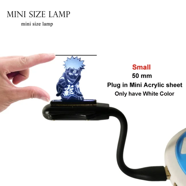 Mini Size USB Lamp Новинка Наруто Аниме Uzumaki Наруто 3D ночной светильник светодиодный USB настольная лампа для сна домашний декор Детская игрушка для мальчика Праздничный Рождественский подарок - Испускаемый цвет: Mini Size USB Lamp