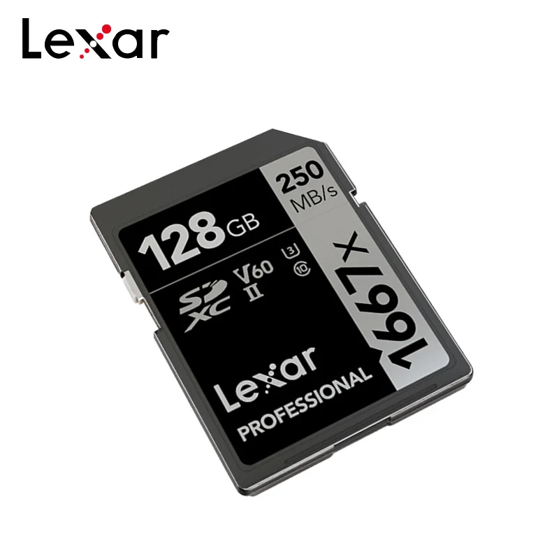 100% оригинальная высокоскоростная SD карта Lexar 1667x 250 Φ U3 V60 класс 10 64 ГБ
