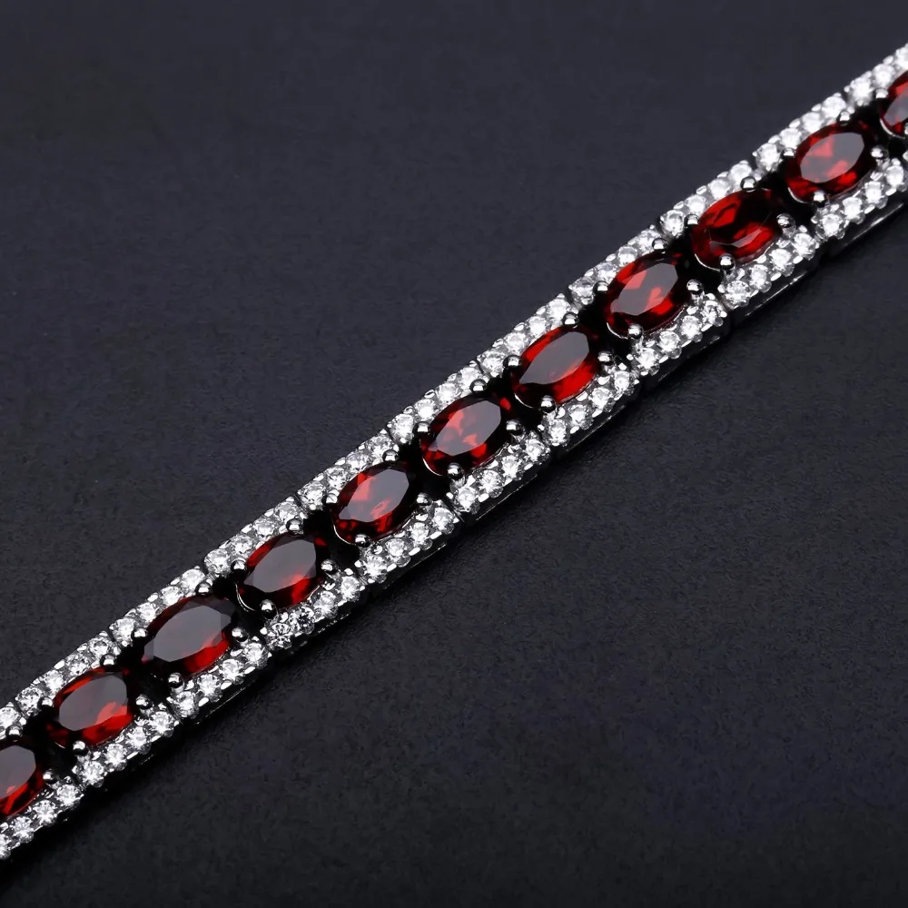 GEM'S балет 0.6ct Гранат 925 пробы серебро винтажная натуральная цепочка с драгоценными камнями звено браслет для женщин Свадьба Помолвка Ювелирные изделия