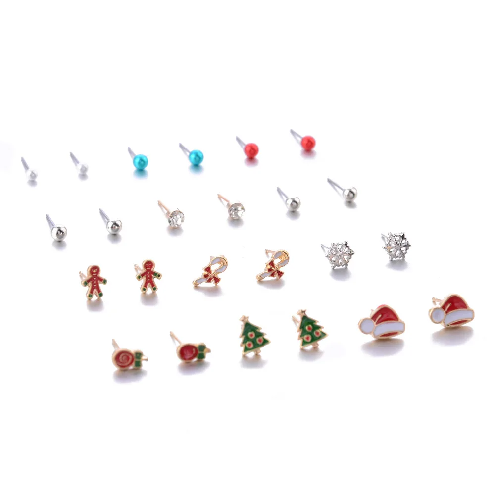 DoreenBeads серьги-гвоздики в рождественской тематике ювелирное изделие X'mas Tree Hat Sock