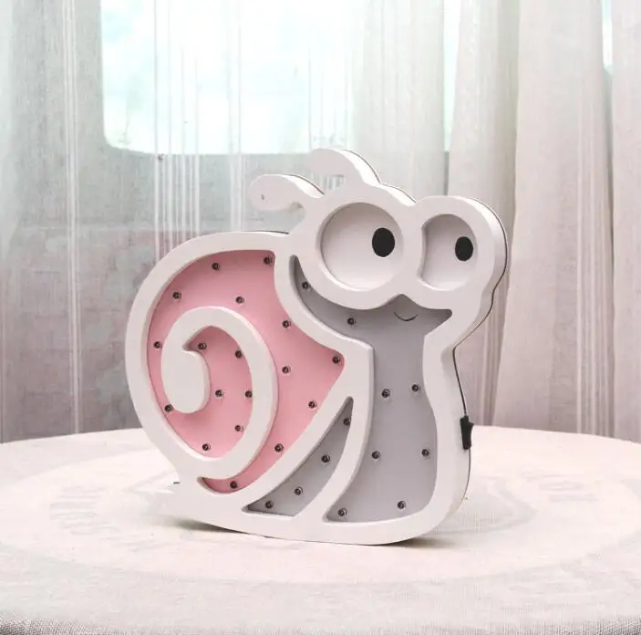 Snail Красочные Улитка медведь лошадь Лев Стиль светодиодный ночник батарея мощность прикроватные светодиодные новинки лампа дерево luminarias para decoracao - Цвет: Snail