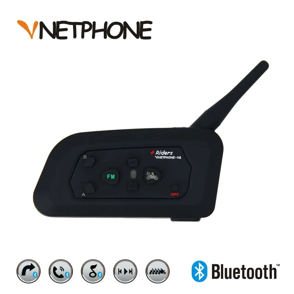 Bluetooth гарнитура VNETPHONE V4 мотоциклетная Водонепроницаемая с поддержкой
