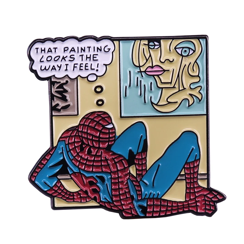 Spidey feels булавка для рисования иллюстрация художественная брошь популярный мем беспорядок значок комиксов классный Декор