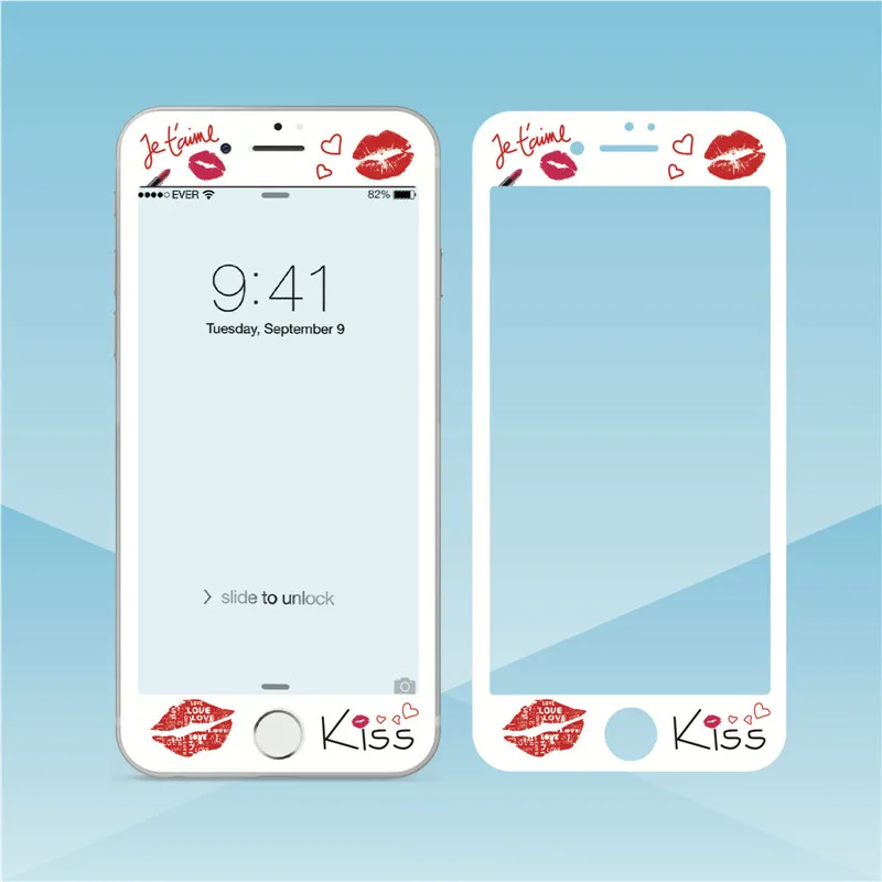 Magtim 10 шт/партия мультфильм полное покрытие протектор экрана для iPhone 6 6s 6plus Мягкий край милое закаленное стекло для iPhone 7 8 плюс - Цвет: K