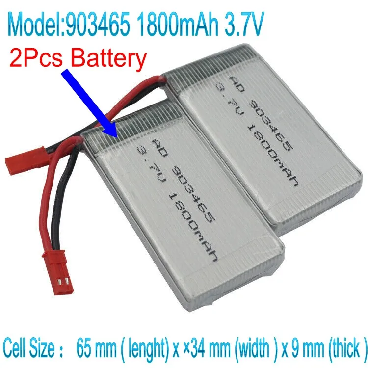 903465 25C 3 7 V 1800mAh аккумуляторная батарея для JJRC A6 модель квадрокоптера RC Дрон YX693 1 YX709
