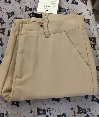 khaki Корейские модные женские весенние милые брюки 20 узкие яркого цвета элегантные базовые Стрейчевые штаны большого размера для мам Леггинсы Брюки - Цвет: khaki