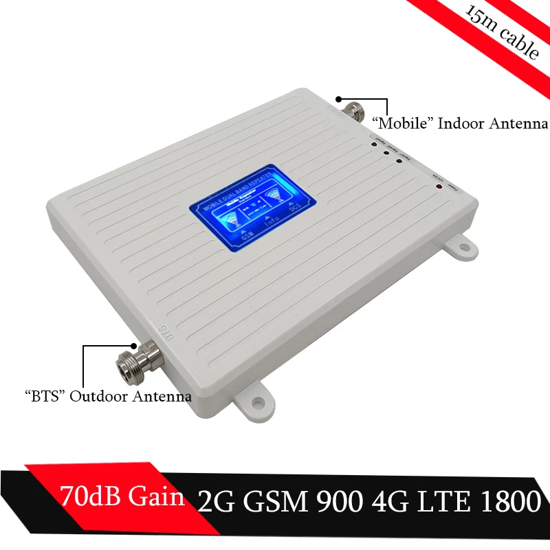 Россия GSM 900 4G LTE 1800 ретранслятор МГц Мобильный усилитель сигнала 70dB Dual Band Repetidor