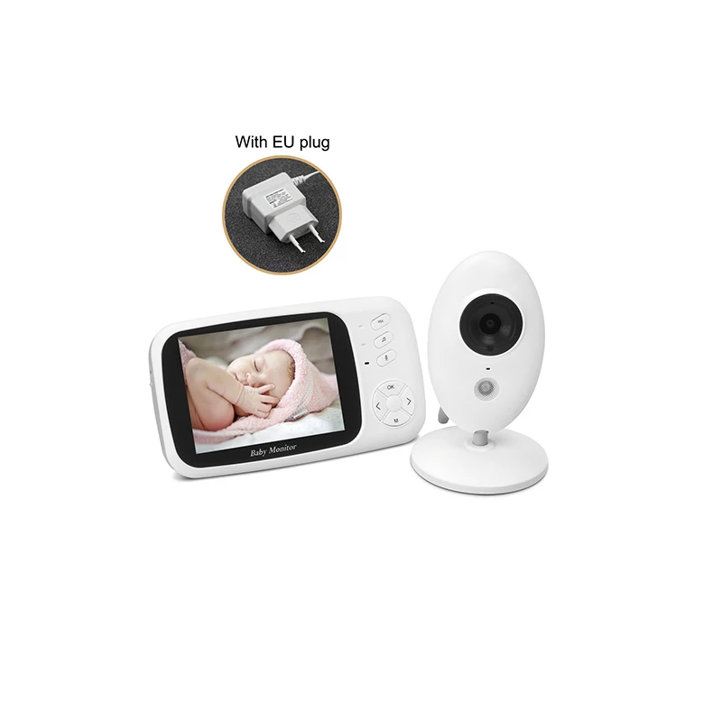 EU Plugs 3,5 дюймов беспроводной Babyfoon Met камера видео детский монитор ночного видения Babyphone камера безопасности Bebe монитор с держателем - Цвет: EU Plugs