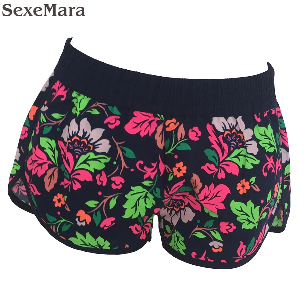 

Dropshipping Outdoor UK USA 2019 Summer Women Beach Shorts Quick Dry Floral Board Bermuda Shorts Seaby Holiday Spa Plus Size