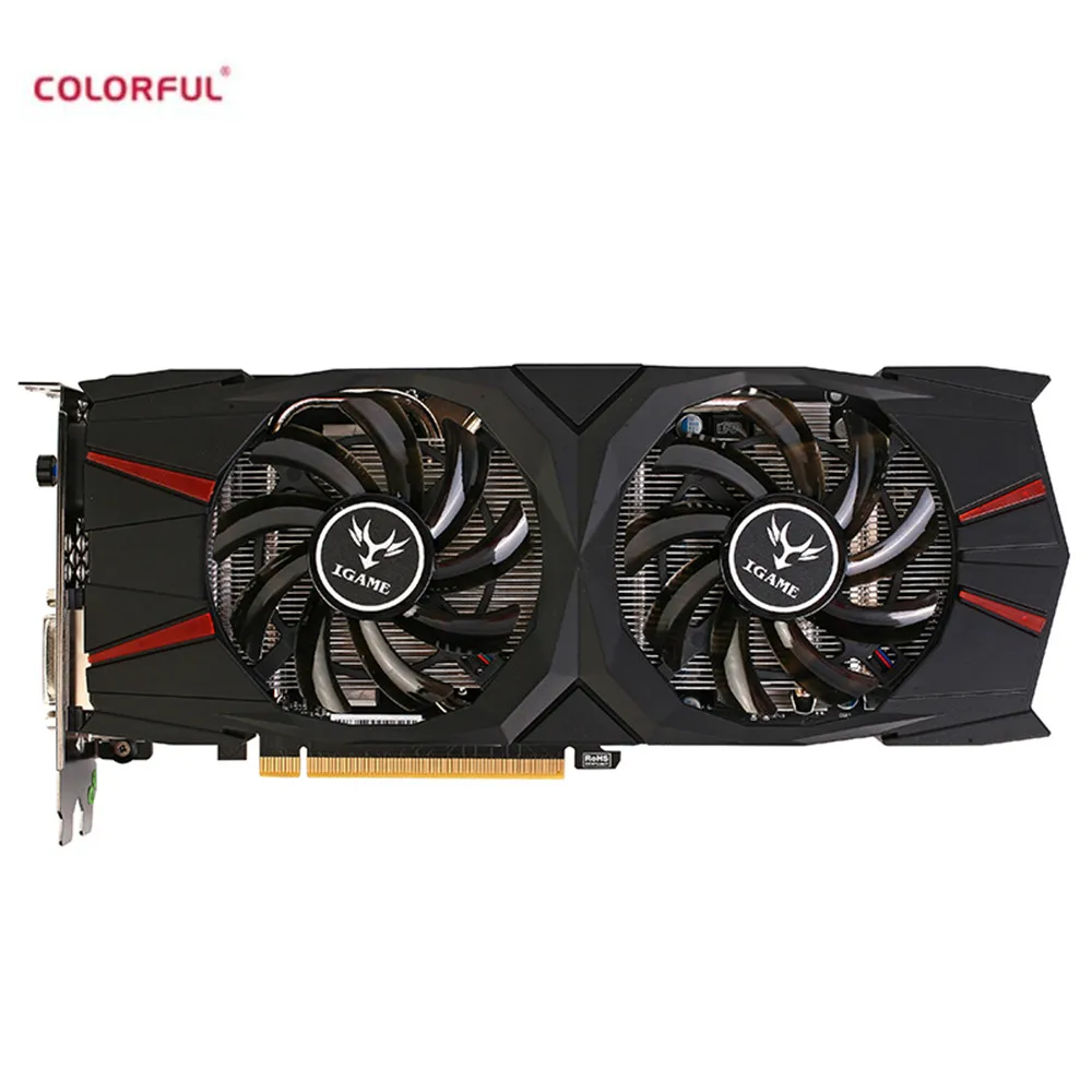 Красочная видеокарта GeForce iGame GTX 1060 Vulcan U 6 г 192bit GDDR5 PCI E X16 3 0 2 вентилятора DVI + HDMI