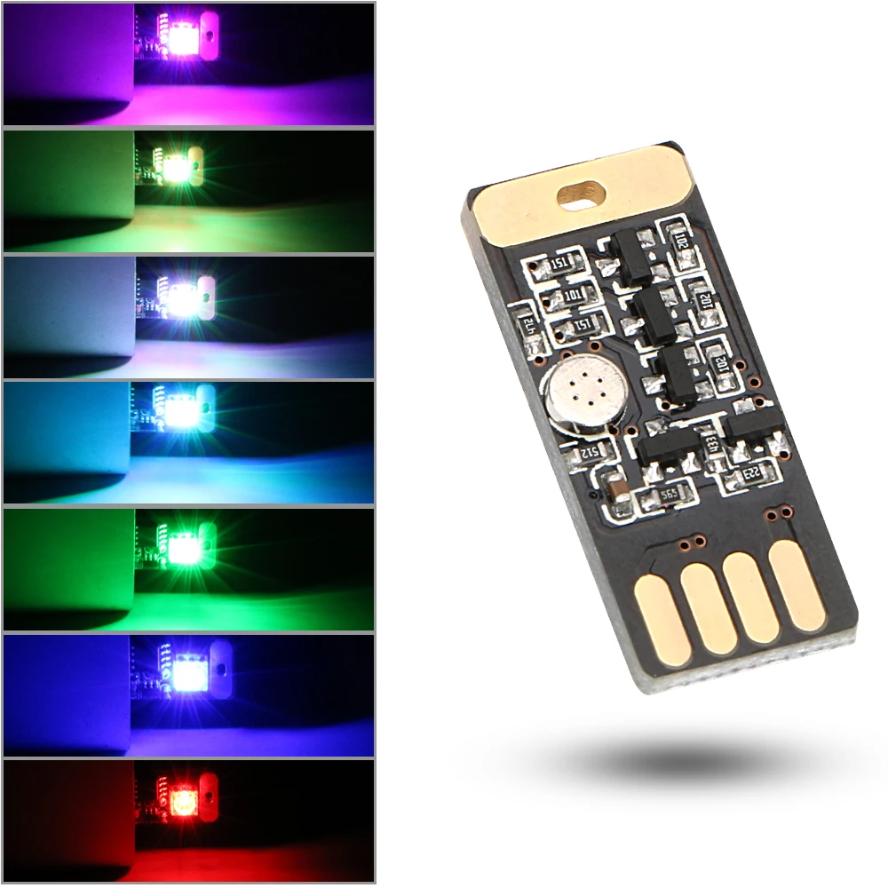 FORAUTO Автомобильный светодиодный USB RGB атмосферный свет портативный мини авто декоративная лампа голосовое и сенсорное управление Авто Лампа нижнего освещения Стайлинг автомобиля