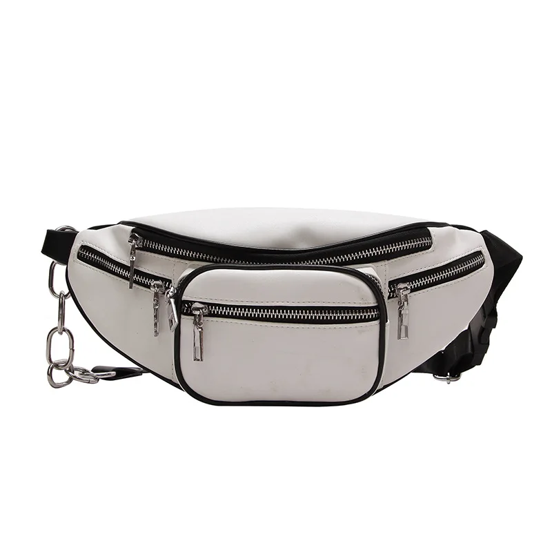 

High Quality Fashion PU Chain Fanny Pack Waist Bag Bananka Travel Leisure Fanny Pack Women Walking Shopping Belly Band Belt bag