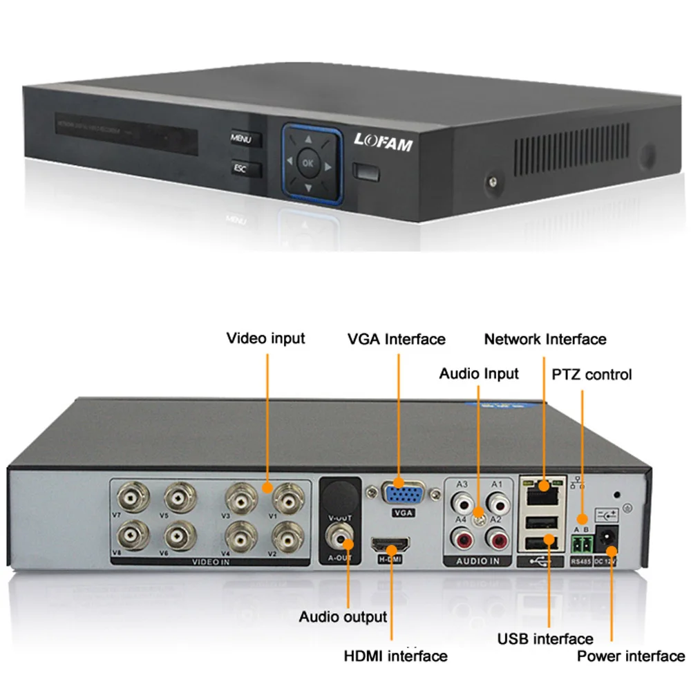 Lofam видеонаблюдение система 1080P 8CH AHD DVR комплект видеонаблюдение Безопасность Открытый водонепроницаемый 2.0MP AHD камера комплект 8CH CCTV DVR система