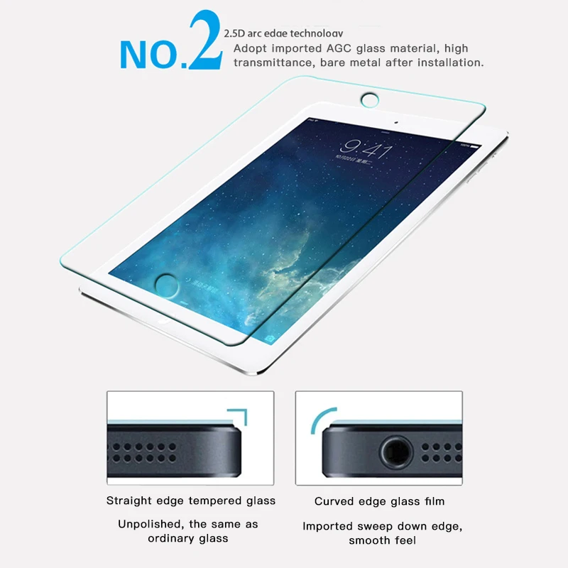 GerTong закаленное стекло для Apple iPad 2 3 4 Air Air1 Air2 Mini Защита экрана планшета усиленная