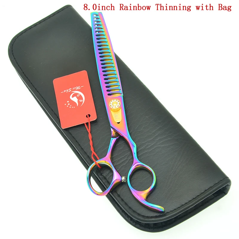HB0136 C with Bag Meisha 8,0 дюймов ножницы для ухода за животными Япония 440C рыбья кость 22 зубы Уход за собакой ножницы для стрижки кошек животных машинки для стрижки волос HB0136 - Цвет: HB0136 C with Bag