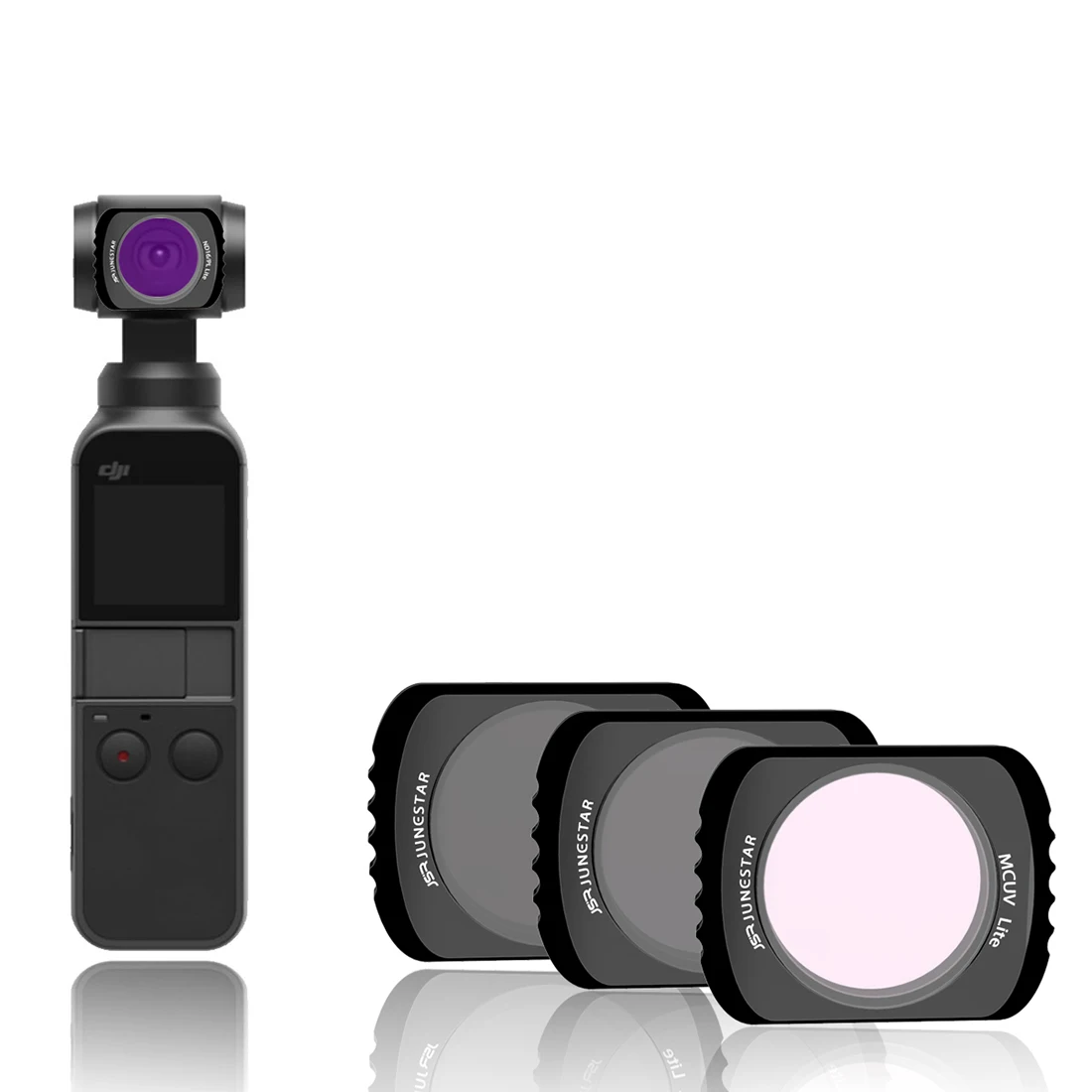 

4PCS/set Filter Kit ND4 ND8 ND16 ND32 Lens Filters for DJI OSMO Pocket Block Light - Black