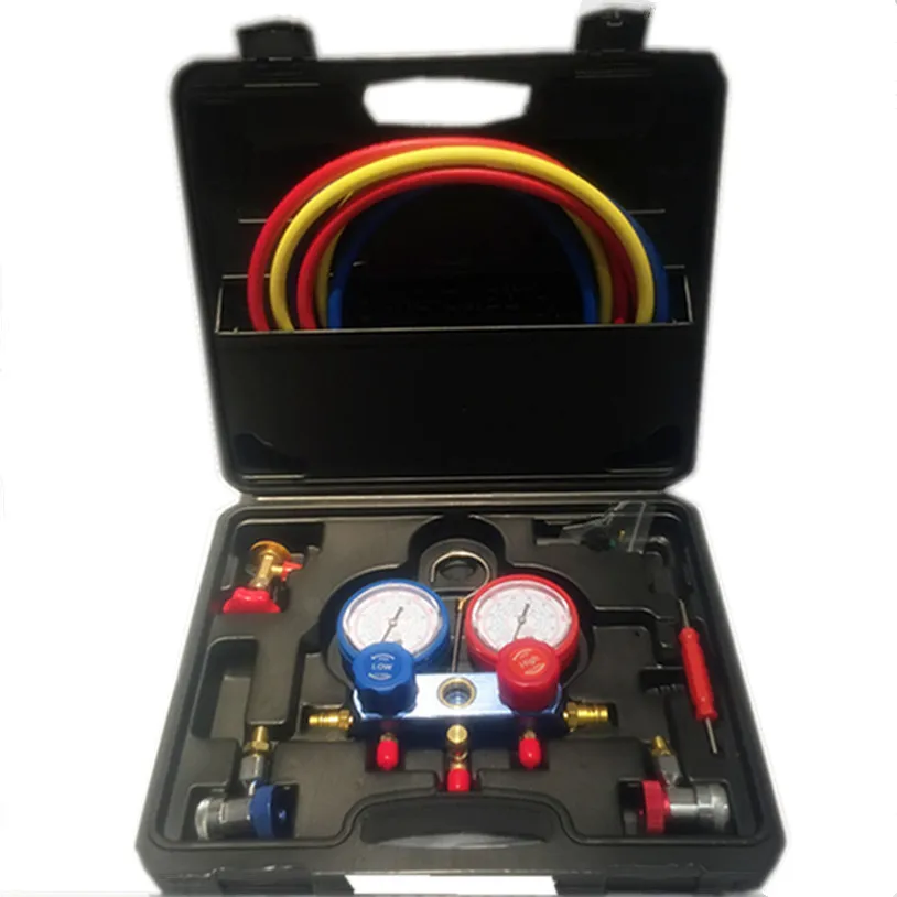 

Household Refrigeration Air Conditioning Manifold Gauge Maintenence Tools Car Set With Carrying Case forR410A, R22, R134a, R407A