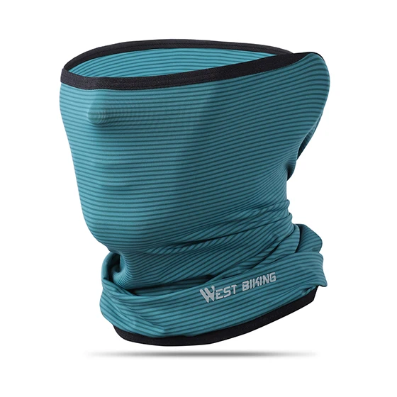 Striped Blue WEST BIKING, летняя маска для лица для велоспорта, шелковистая кожа, дышащая, для пеших прогулок, кемпинга, на открытом воздухе, велосипедный шарф, спортивная повязка на голову, маска для велоспорта - Цвет: Striped Blue