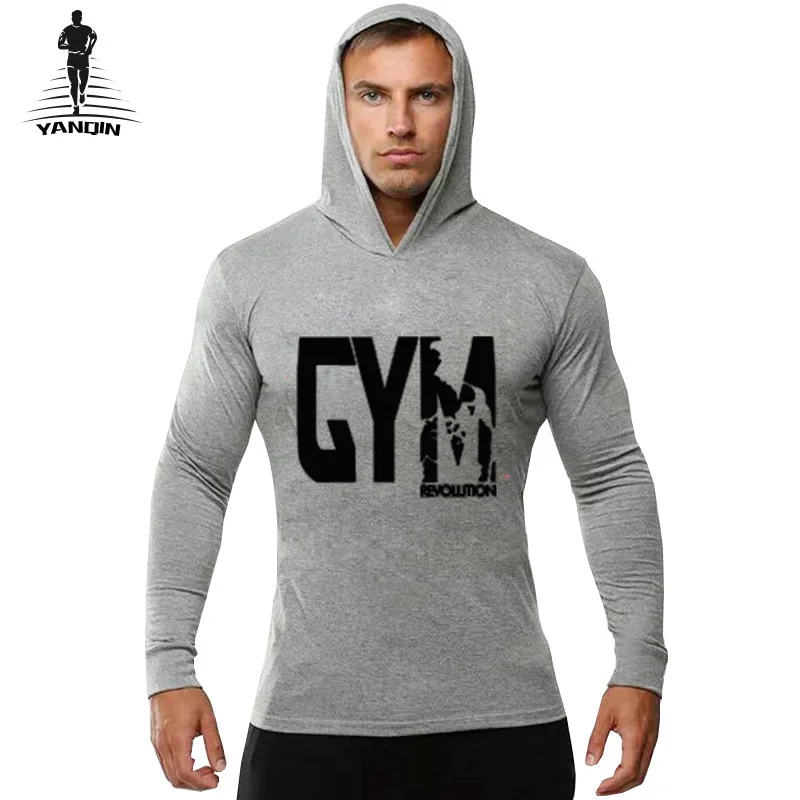 YANQIN 2018 НОВАЯ тонкая мужская спортивная куртка для спортзала толстовка с