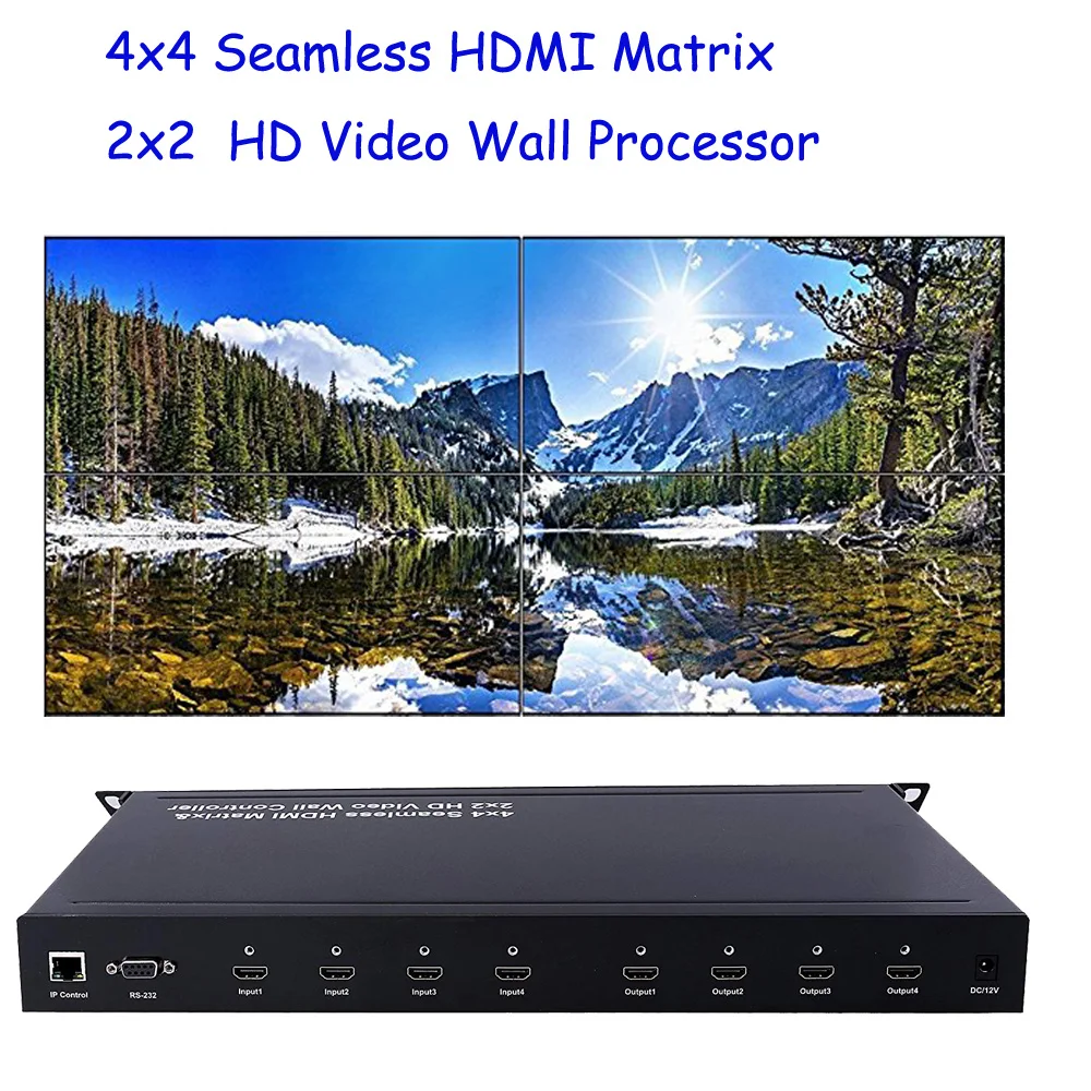 PUZHIJIE PZJ SMX44 ProAV серии бесшовный 4x4 HDMI матричный переключатель с четырьмя