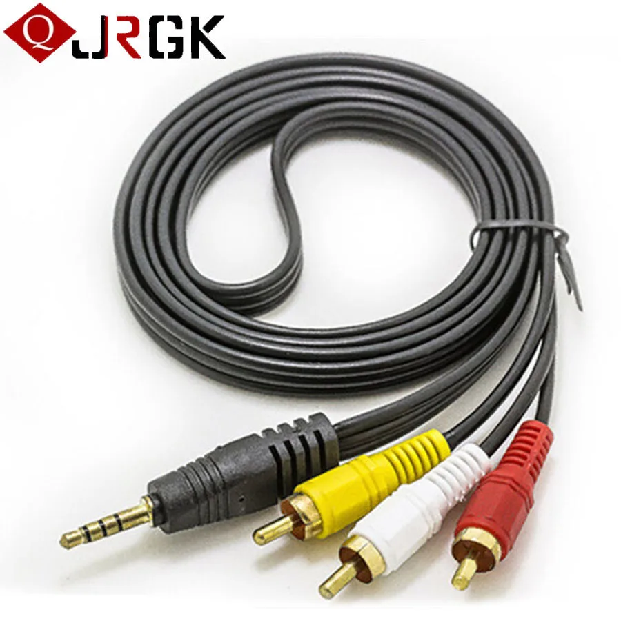 JRGK RCA аудио кабель 3 5 мм разъем для 3RCA стерео разветвитель AUX Кабельный Шнур 1 м