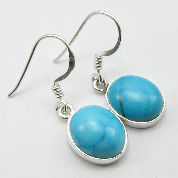 TURQUOISE Chanti International новая ручная работа 1 пара! Однотонные серебряные рутиловые кварты милые серьги 2,8 см - Окраска металла: TURQUOISE