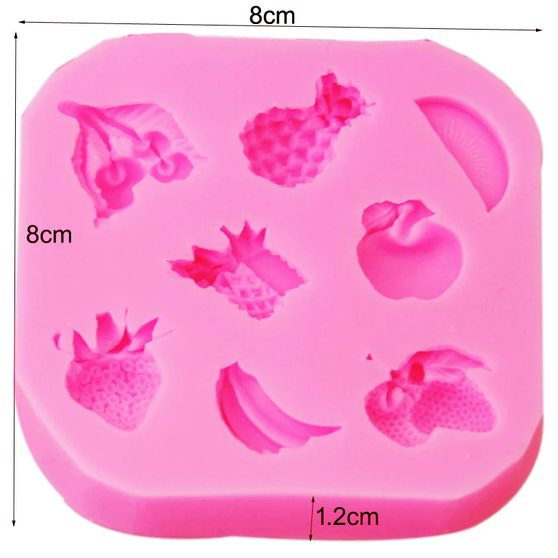 M279 Pineapple Banana Strawberry Cherry Apple Kiwi Fruit Chocolate Cake Decorating Tools DIY Fondant Silicone Mold images - 6