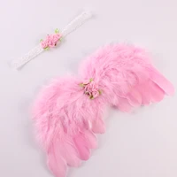 fairy angel wings newborn photography accessories baby photo props handmade costumes infant bebe fur wings headband outfits